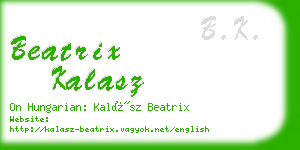 beatrix kalasz business card